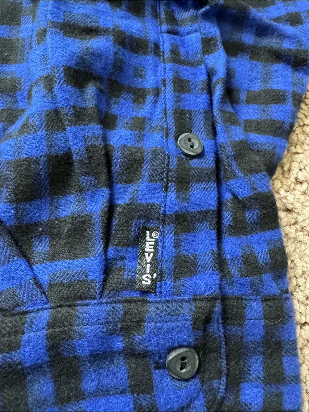 Vintage ‘91 Levi’s Sutter Creek Flannel Shirt Mens XL Blue Plaid Workwear Grunge